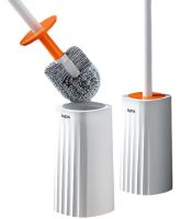 Туалетний йоржик Toilet brush AND-7-10 з силіконовою плоскою щіткою для чищення унітазу з кріпленням на стіну, навісний йоржик 40x10, 5x9, 7 см білий