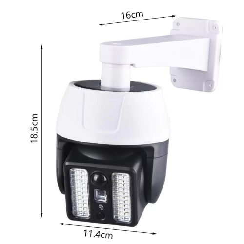 Вуличний світлодіодний ліхтар муляж камери HW-5118-1 44 SMD з реакцією на рух на сонячній батареї, Камера обманка лампа з датчиком руху Біла