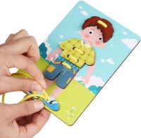 Развивающий конструктор Personages Threading Plate MZM15 38 деталей с изображением персонажей из дерева, Головоломка создания персонажа для детей