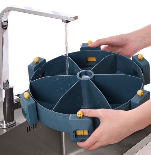 Настенный диспенсер карусель Rotatable Multi-Grain Cans для хранения круп 6 отделений 360, Вращающийся органайзер сыпучих продуктов с дозатором