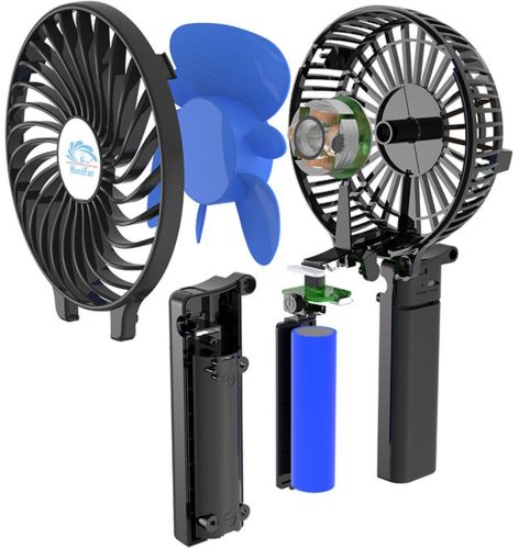 Ручной мини вентилятор Handy Mini Fan WX-6508 USB аккумуляторный настольный вентилятор трансформер со складной ручкой и съемным аккумулятором