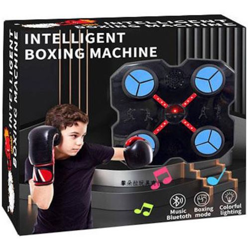 Настенный музыкальный тренажер для бокса Music Boxing Machine CD18 с RGB подсветкой и перчатками, Настенная боксерская мишень с музыкой для детей