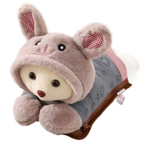 Мягкая игрушка Зайчик TaoBao двойная водяная муфта с подогревом для рук 500W, Электрическая грелка в форме зайчика для согревания рук от сети 220V