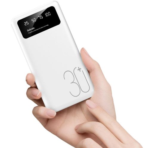 Зарядное устройство УМБ Power Bank 30000 mAh Martec Delicate 2xUSB с фонариком, Портативна батарея повербанк Внешний аккумулятор зарядка для телефона