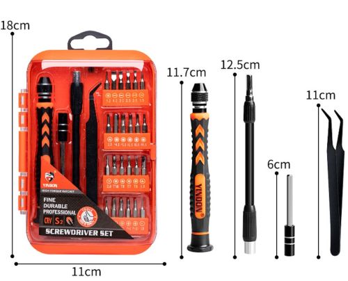 Універсальний комплект магнітних викруток 28 в 1 Screwdriver Set SW-91025 в кейсі, набір з 24 Викрутки пінцет і Подовжувач валу для розбору техніки