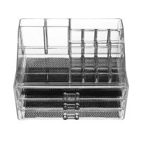 Настольный акриловый органайзер Cosmetic Box CX-8702 c зеркалом для косметики и мелочей JN-870, Косметический бокс с выдвижными ящиками JN-878