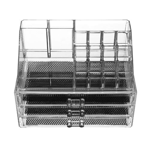 Настольный акриловый органайзер Cosmetic Box CX-8702 c зеркалом для косметики и мелочей JN-870, Косметический бокс с выдвижными ящиками JN-878