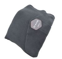 Дорожня подушка-шарф для шиї Supretto Travel Pillow для подорожей, туристична флісова подушка в дорогу і для сну в машину сіра