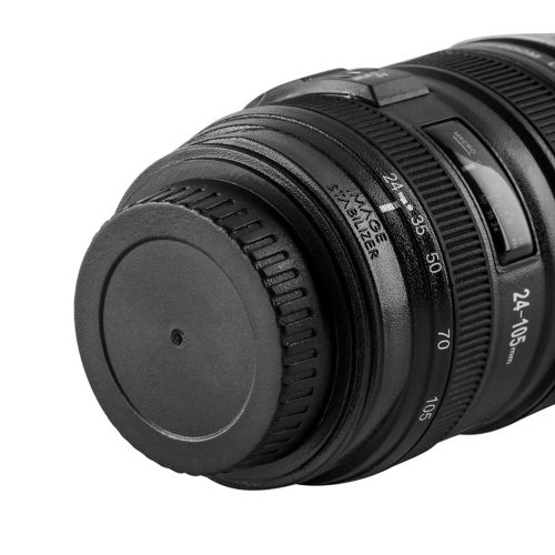 Кружка термос в виде объектива от фотоаппарата Canon EF 24-105, Термокружка объектив 350 мл, Термо чашка с крышкой, Черная