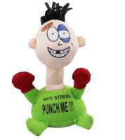 Мягкая игрушка антистресс Stress-Max Punch Me 02 Ударь меня со звуком, Кукла для битья на присосках со звуковыми эффектами 20 см