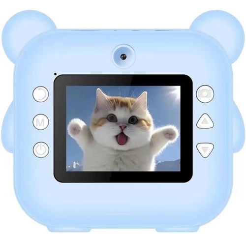 Дитячий фотоапарат з миттєвою печаткою Print Camera Y61 Ведмежа, Цифрова акумуляторна камера принтер для фото і відео з термопапером Y600-1