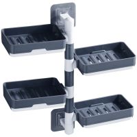 Настенная вращающаяся мыльница Rotary Drawer Type Soap Box полка-мыльница на 3 яруса, полка для мыла, держатель органайзер в ванную комнату Soar
