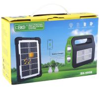 Автономна Сонячна зарядна станція LED ліхтар COBA CB-999B з 2 лампочками Power Bank, Прожектор і 2 лампочки з функцією повербанка Зелений