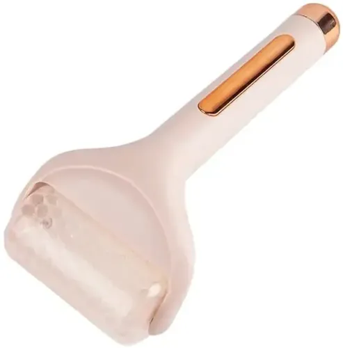 Охолоджуючий ручний масажер ролер Flawless Ice Roller для холодного масажу тіла та обличчя, роликовий валик Айс ролер з гелевим кріо масажем Рожевий