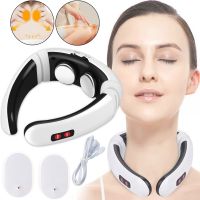 Електричний масажер для шиї Neck Massager HX-5880 імпульсний міостимулятор для тіла, електростимулятор для шийного відділу 3 режими на акумуляторі