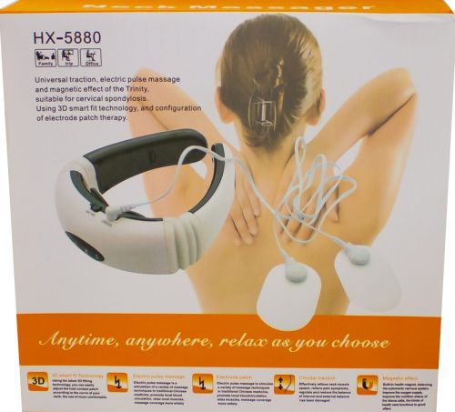Електричний масажер для шиї Neck Massager HX-5880 імпульсний міостимулятор для тіла, електростимулятор для шийного відділу 3 режими на акумуляторі