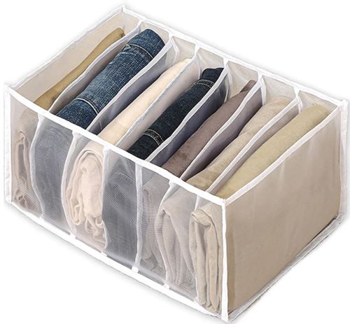 Набір органайзерів для зберігання речей Box Closet Organize 3 штуки, комплект для організації одягу в шафі відсіки для сортування на 7 клітинок