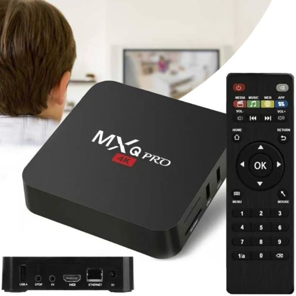 Смарт приставка для телевізора з пультом Ultra MXQ PRO 4K 1GB / 8GB, медіаплеєр Android 7.1, Цифрова ТВ приставка з вбудованим WiFi модулем Чорна