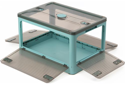 Складной прозрачный органайзер Joybos Foldable Storage Box 43х31х24 см раскладной пластиковый ящик на колесиках для хранения вещей, одежды и постельного
