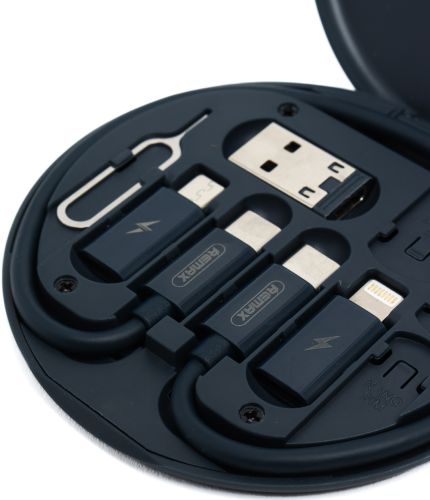 Кабелі для передачі даних Remax Data Cable Set Storage Box XL-722 комплект перехідників для зарядки телефону USB Type - C microUSB Lightning RC-190