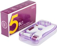 Мезороллер для обличчя і тіла Customs Derma Roller System 5 в 1 набір для догляду за шкірою, антивіковий дермароллер з титановими мікроголками AND 1-17