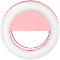 Світлодіодне LED селфи кільце Selfie Ring Light XL-191 8.5 см світлове підсвічування для фото лампа на телефон Android IOS блакитне, Рожеве, Чорне