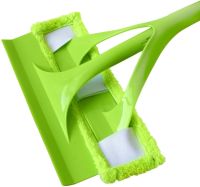 Швабра для чистки окон MOP AA11-2 Supretto телескопическая щетка для мытья стекла со скребком насадкой из микрофибры телескопической ручкой 193Х28 см