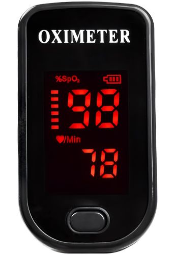 Портативний пульсоксиметр на палець Pulse Oximeter BL - 230 пульсометр з LCD дисплеєм на батарейках для вимірювання пульсу сатурації кисню в крові