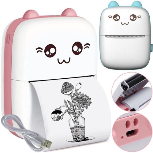 Міні термопринтер Jetix Mini Printer портативний кишеньковий дитячий принтер для смартфона з Bluetooth для друку без чорнила від 3 років Android IOS