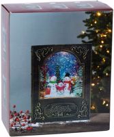 Ночник в форме рождественской книги XMAS WDL 24023B новогодний музыкальный светильник книжка с эффектом метели и LED подсветкой на батарейках USB