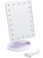 Косметичне сенсорне дзеркало для макіяжу Magic MakeUp Mirror обертається на 180 настільне дзеркало на підставці з підсвічуванням 22 LED USB біле