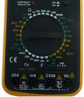 Цифровой профессиональный мультиметр Digital DT9205A Универсальный ручной тестер силы тока, напряжения и сопротивления с дисплеем DT-9205A Желтый