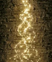 Внутрішня Світлодіодна гірлянда кінський хвіст 200led діодів 2 м 10 ниток Теплий білий для дому гірлянда роса 10 струн по 2 метри USB тепла Біла