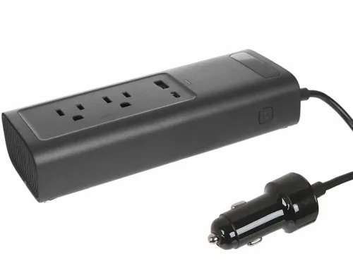 Автомобильный преобразователь напряжения с 12V на 220V Baseus RNBQ-A01 150W инвертор с быстрой зарядкой CN EU 2 розетки type-c USB от прикуривателя