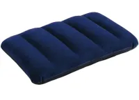 Туристическая надувная подушка Intex Inflatable Pillow 68672 47x30 см флокированная для плавания и путешествий Накладка под голову для кемпинга Синяя