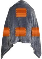 Туристичний плед пончо з підігрівом Heating Shawl Blanket JT - 202275 від USB Power Bank електроковдра із застібкою 3 режими нагріву для кемпінгу Сірий