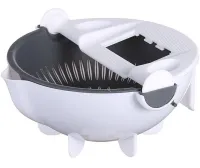 Овочерізка Wet Basket Vegetable Cutter 9 в 1 набір насадок для нарізки овочів і фруктів, Ручна обертається терка-овочерізка мультислайсер з кошиком