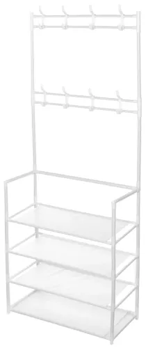 Напольная вешалка для одежды в прихожую New simple floor clothes rack 60х29, 5х151 см Универсальная металлическая передвижная стойка Белая