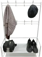 Напольная вешалка для одежды в прихожую New simple floor clothes rack 60х29, 5х151 см Универсальная металлическая передвижная стойка Белая