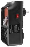 Портативний міні обігрівач з імітацією полум'я Flame Heater W-012 з LCD екраном 800W в розетку, Тепловентилятор камін з пультом 800Вт Чорний