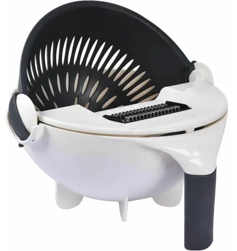 Овочерізка Wet Basket Vegetable Cutter 9 в 1 набір насадок для нарізки овочів і фруктів, Ручна обертається терка-овочерізка мультислайсер з кошиком