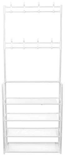 Напольная вешалка для одежды в прихожую New simple floor clothes rack 60х29, 5х151 см Универсальная металлическая передвижная стойка Белая