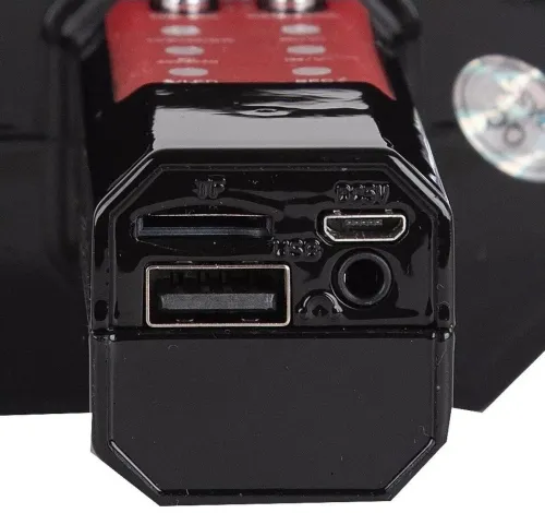 Беспроводной караоке микрофон WSTER WS-1828 Bluetooth USB AUX FM со встроенной колонкой и 4 тембрами голоса на аккумуляторе с динамиком WS1828 Черный