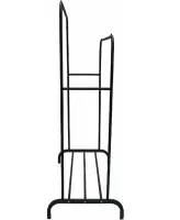 Двойная стойка вешалка Double Floor Hanger 162х130 см для одежды и полкой для обуви, напольная стойка-вешалка со штангой на ножках до 30 кг Черная