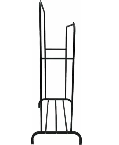 Двойная стойка вешалка Double Floor Hanger 162х130 см для одежды и полкой для обуви, напольная стойка-вешалка со штангой на ножках до 30 кг Черная
