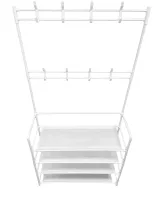 Напольная вешалка для одежды в прихожую New simple floor clothes rack 60х29, 5х151 см Универсальная металлическая передвижная стойка Белая