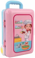 Дитячий розвиваючий ігровий набір кухня Happy Chef 2в1, велика дитяча кухня у валізі на колесах 678-206a