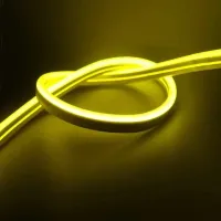 Светодиодная силиконовая лента LED NEON 0729 Yellow 5 м с блоком питания, Универсальная неоновая гибкая подсветка 12V-220V 5m в силиконе Желтая