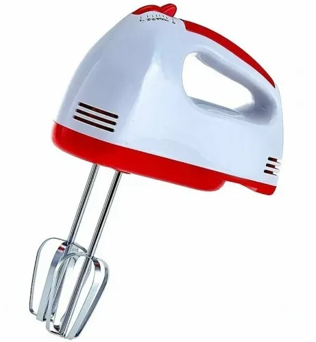 Ручний кухонний міксер Domotec R-6633W 260W для замішування і збивання тіста з 2 видами насадок, тістоміс Домотек R. 6633w 7 швидкостей від мережі
