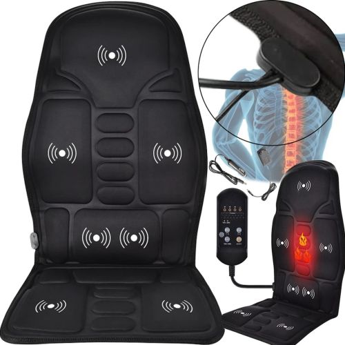 Масажна накидка на крісло Massage Cushion Inspire 083MC з підігрівом в автомобілі вібраційний масажер LY-54 для сидіння від мережі і прикурювача